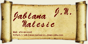 Jablana Malešić vizit kartica